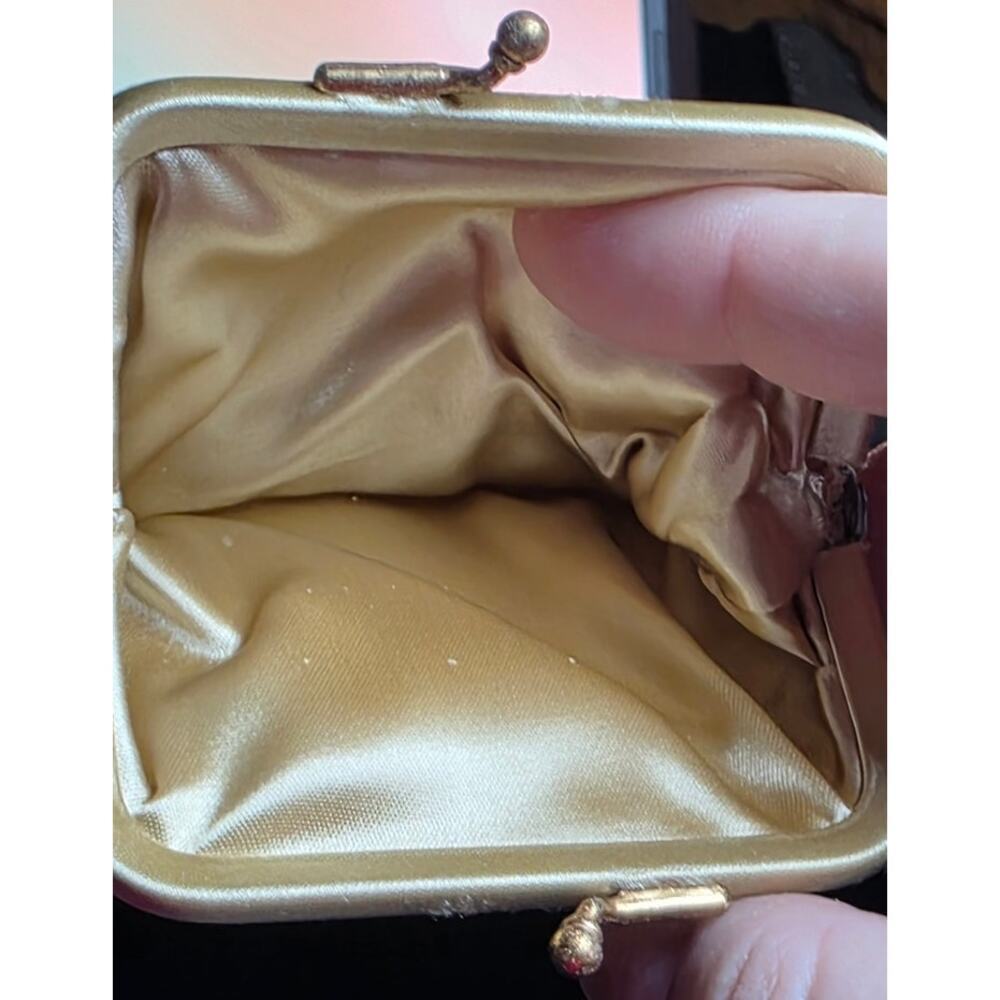 Vintage HL Harry Levine Admiral Black Evening Clutch with Mini Coin Purse - Picture 9 of 13